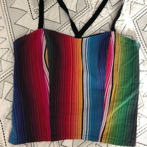 Mexican blanket cris cross top. Size Med